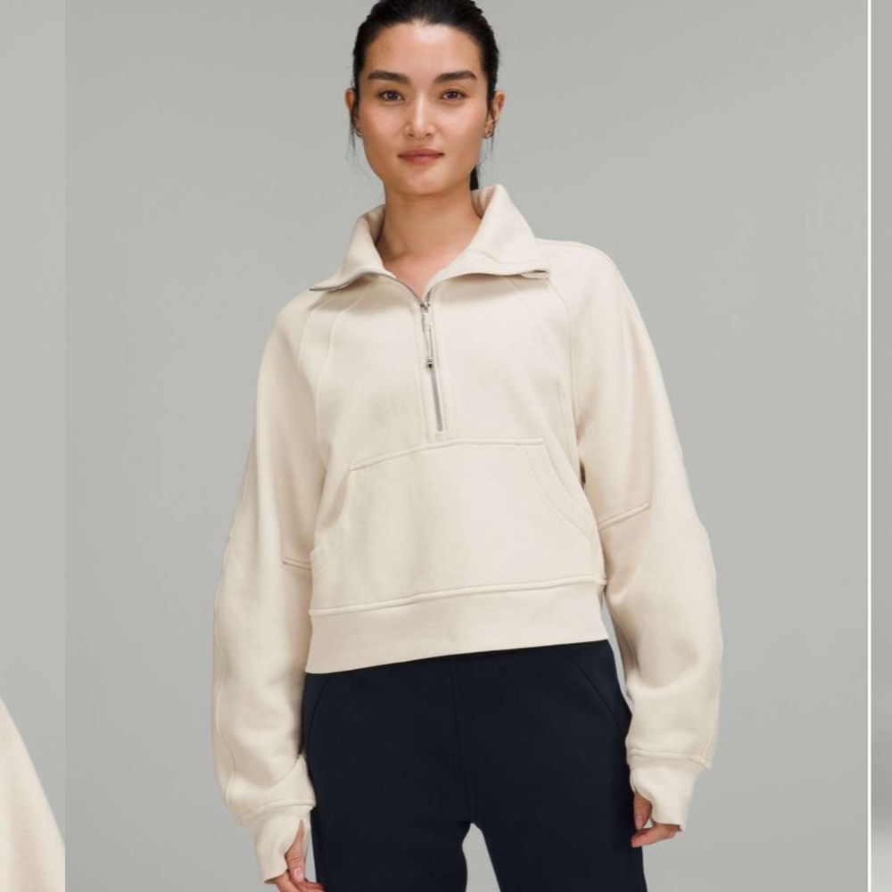 •SOLD• Lululemon Scuba Oversized 1/2 Zip funnel neck white opal XL/XXL